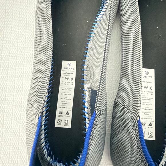 Rothys The Flat Shoes Womens Size 10 Charcoal Gray Knit Round Toe Slip On Ballet - Picture 4 of 9